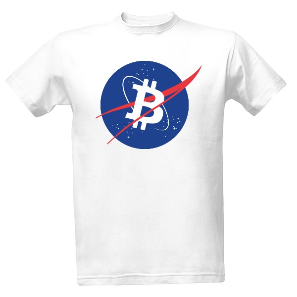 Tričko s potlačou Bitcoin ve stylu Nasa