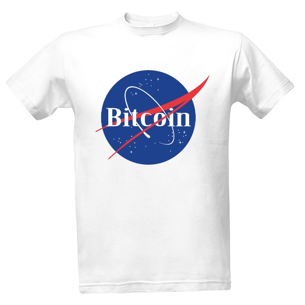 Tričko s potiskem Bitcoin ve stylu Nasa