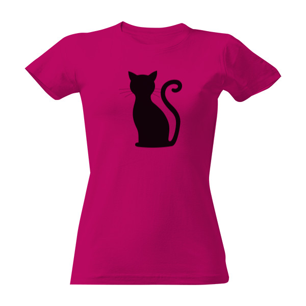 Tričko s potlačou Černá kočka zezadu 