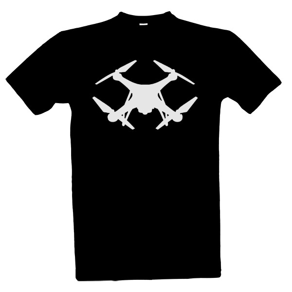 Tričko s potiskem Dron bílý