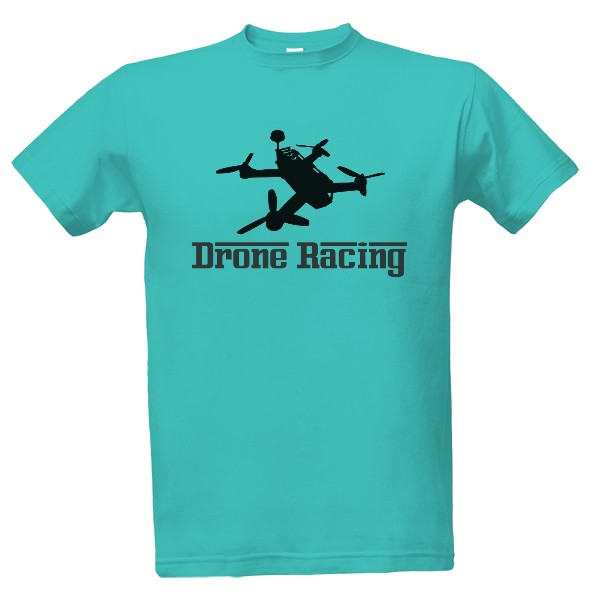 Tričko s potlačou Drone Racing černé