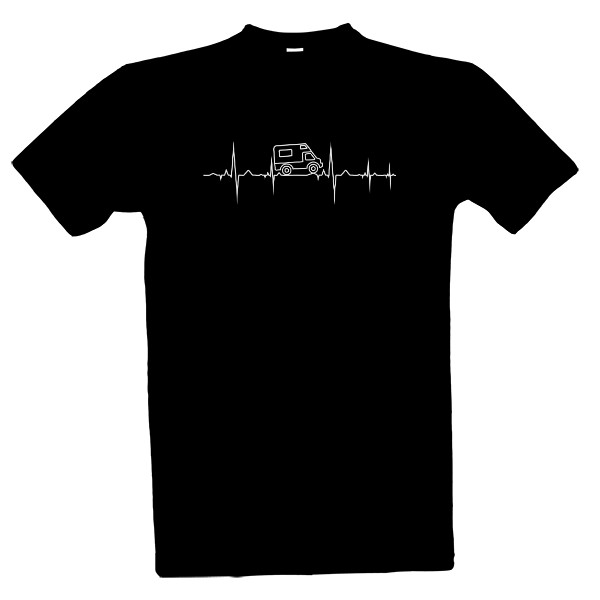 Tričko s potiskem EKG obytný vůz