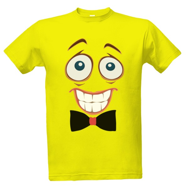 Tričko s potiskem Emoji obličej plachý výraz