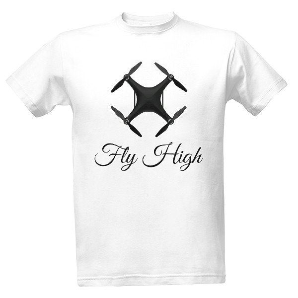Tričko s potlačou Fly High černý