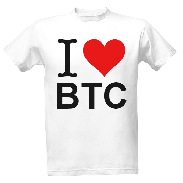 Tričko s potlačou I love Bitcoin