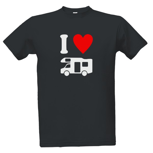 Tričko s potiskem I love Caravan - bílé logo