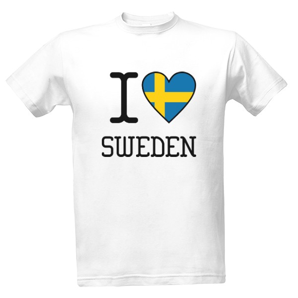 Tričko s potiskem I LOVE SWEDEN