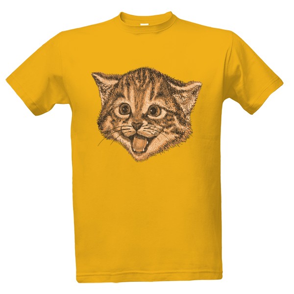 Tričko s potiskem Kočka usměvavá