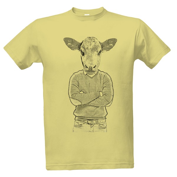 Tričko s potiskem Kráva člověk