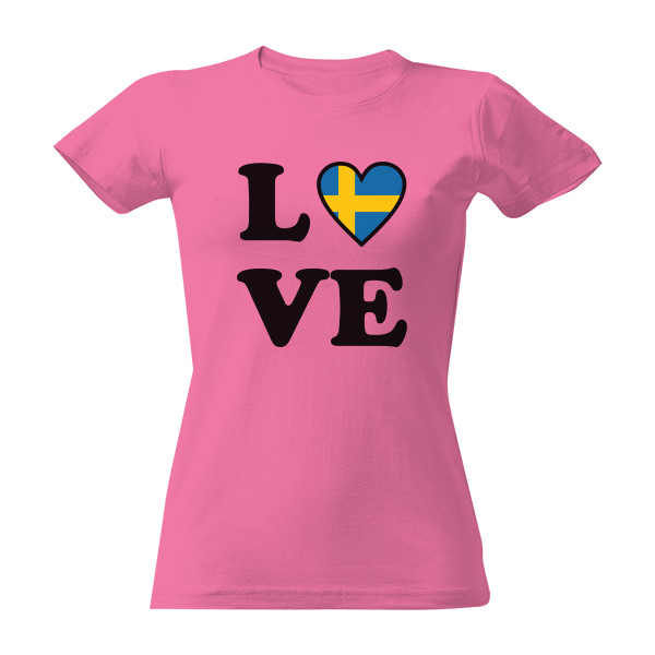 Tričko s potiskem LOVE Švédsko