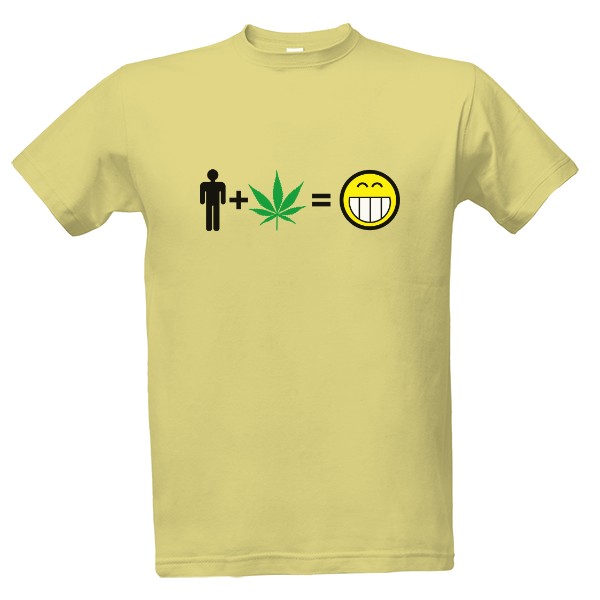 Tričko s potlačou Muž a cannabis, smajlík