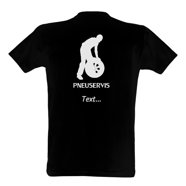 Tričko s potlačou Pneuservis - bílé + vlastní text
