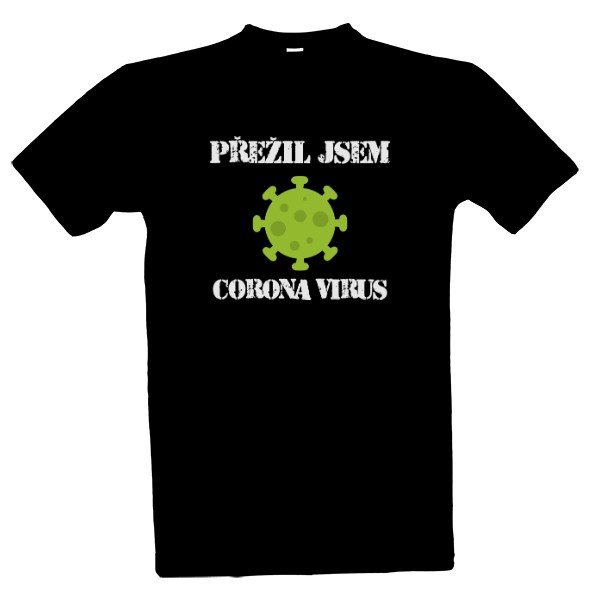 Tričko s potlačou Přežil jsem Corona Virus