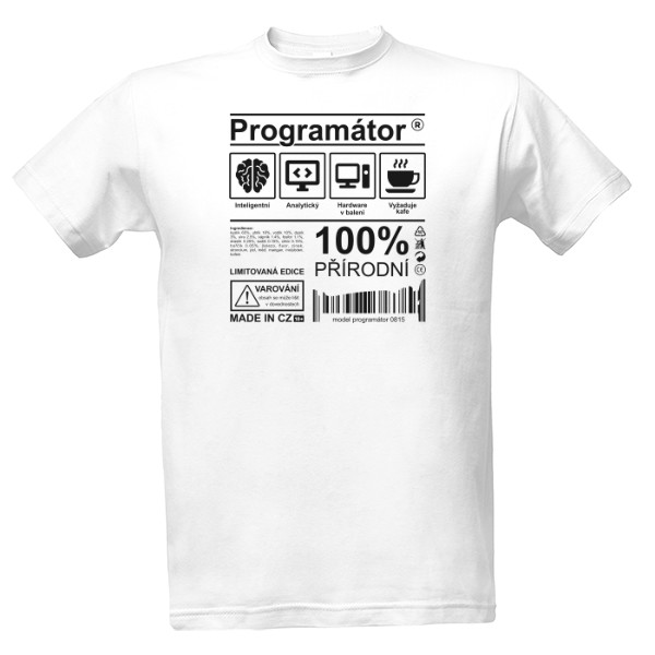 Tričko s potiskem Programátor - vývojář