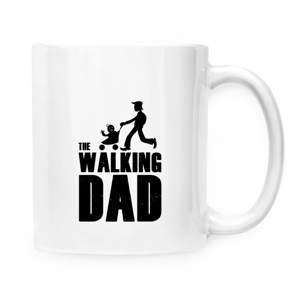 Hrnček malý biely s potlačou The walking dad - Hrnek
