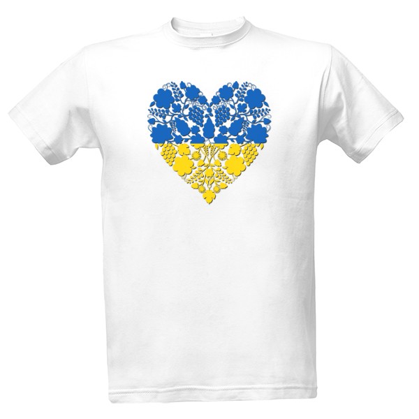 Tričko s potiskem Ukrajina - lidové srdce 
