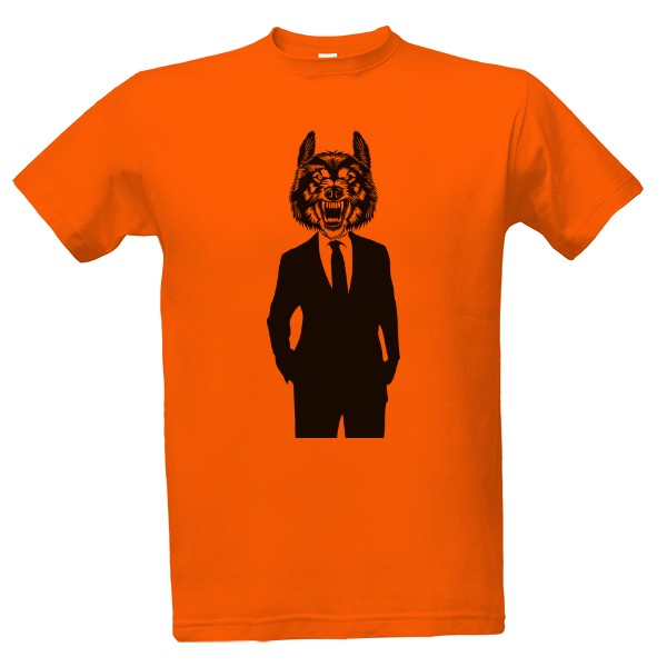 Tričko s potlačou Vlk v obleku