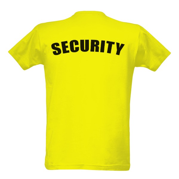 Tričko s potiskem Security černé písmo záda